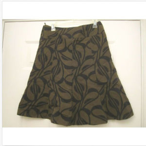 H&M Green and black Patterned A line Skirt
